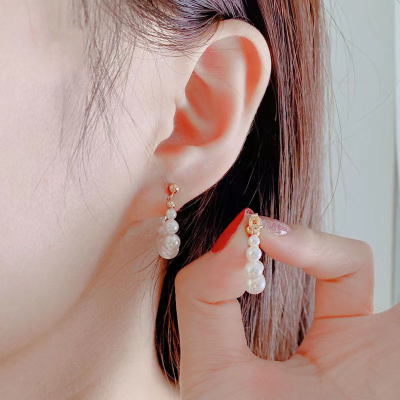 Freshwater Pearl Earrings 925 Pure Silver Jewelry