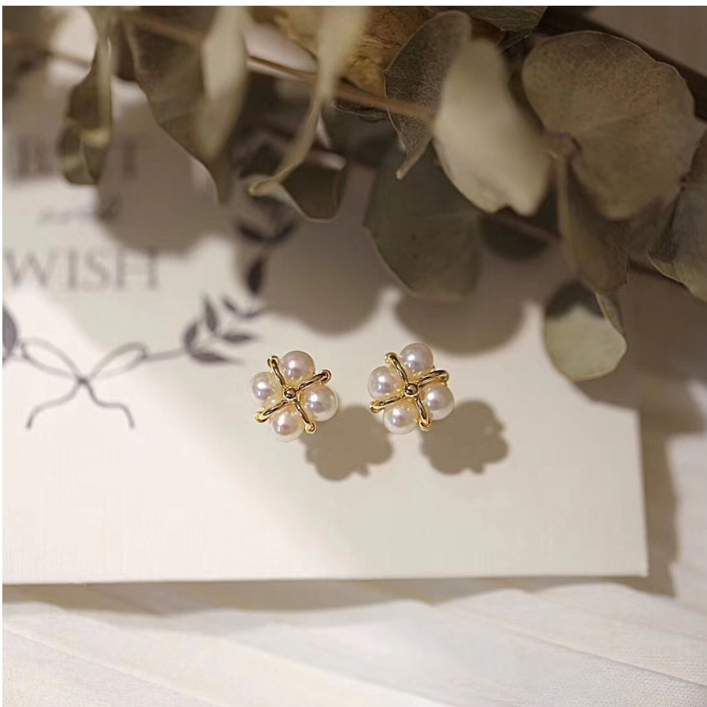 Natural Light Pearl Earrings 925 Sterling Silver