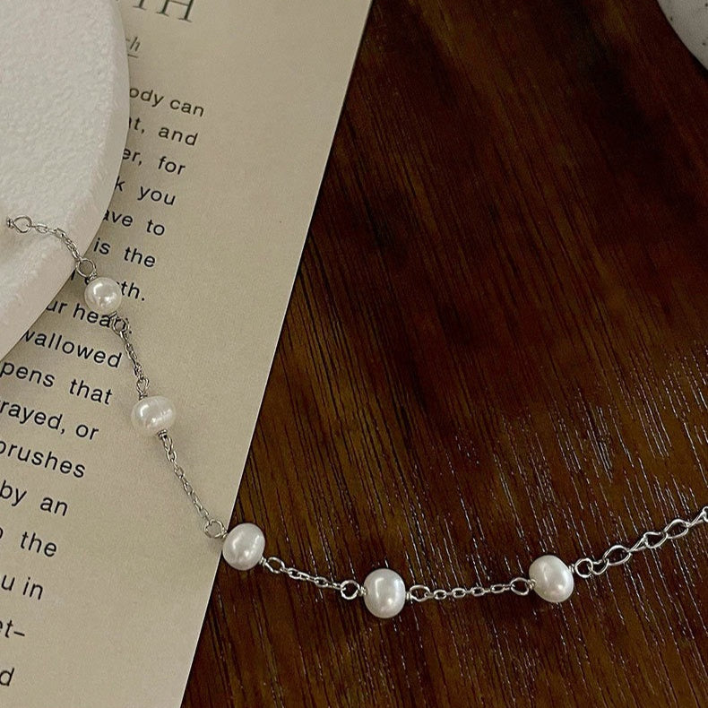 925 Sterling Silver Natural Freshwater Pearl Bracelet