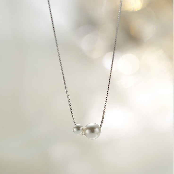 925 Pure Silver Pearl Necklace, High-end Collar Chain