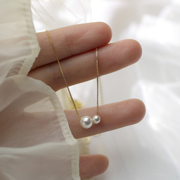 925 Pure Silver Pearl Necklace, High-end Collar Chain