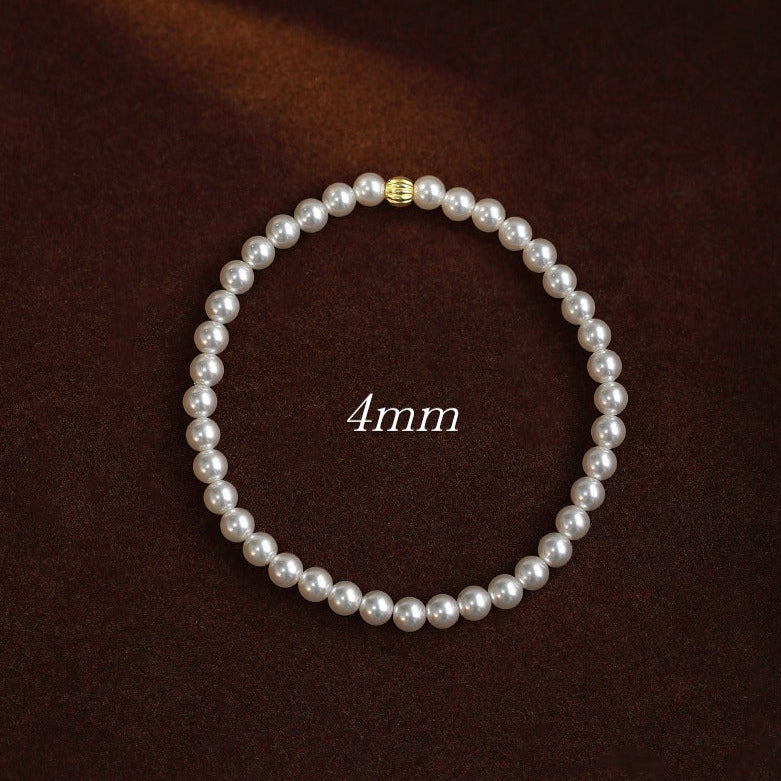 Sterling Silver Freshwater Pearl Bracelet, Round Millet Bead Bracelet