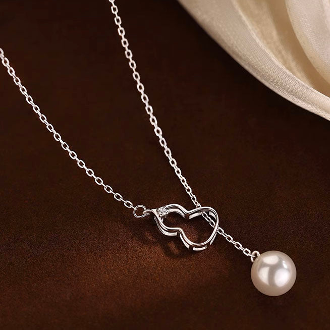 Handmade DIY Pearl Jewelry Edison Pearl 925 Silver Gourd Pearl Necklace