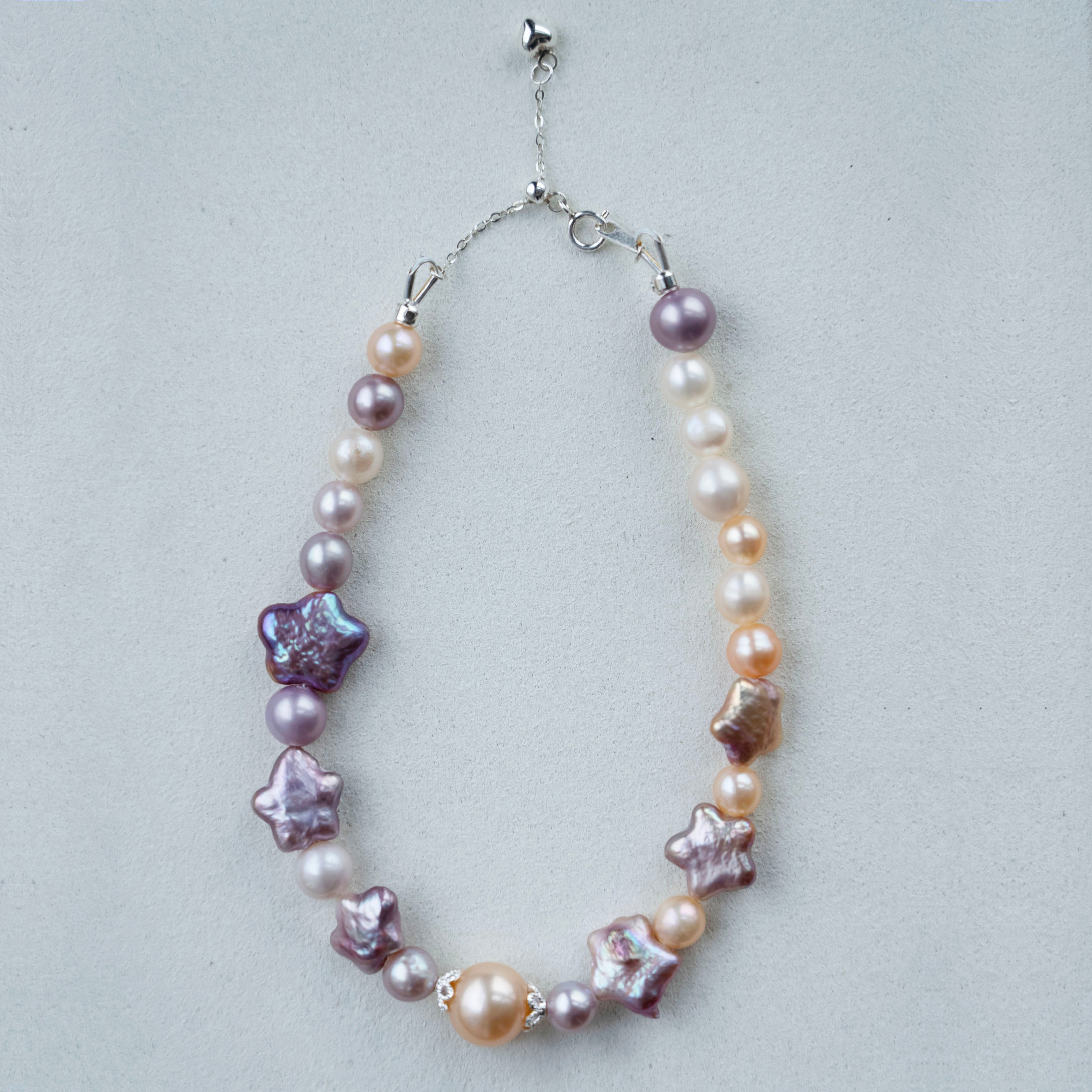 Handmade DIY Pearl Jewelry Star Shape Pearl and Edison Pearl Bracelet